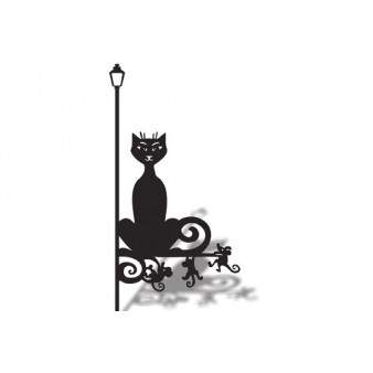 Указатель ветра малый "Кошка под фонарем"